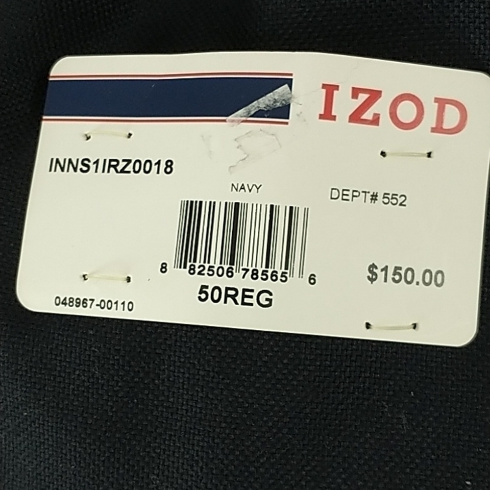IZOD Classic Two Button Navy Blazer Fully Lined 50Reg - Picture 8 of 13